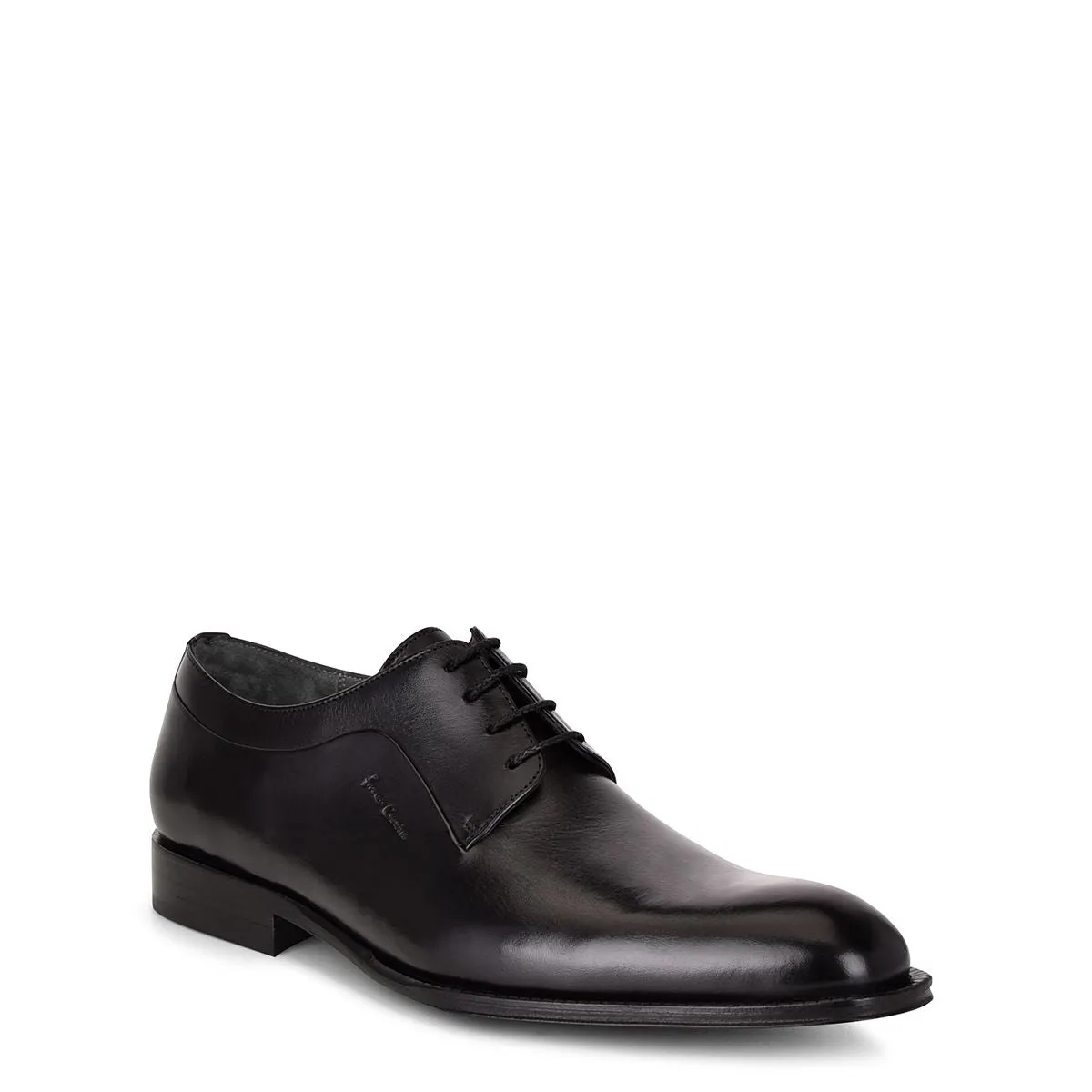 62FBSBS - Cuadra black classic dress leather plain derby shoes for men