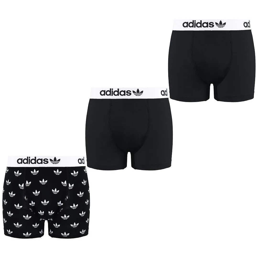 Adidas 3-Pack Comfort Flex Mens Black/White Cotton Trunks