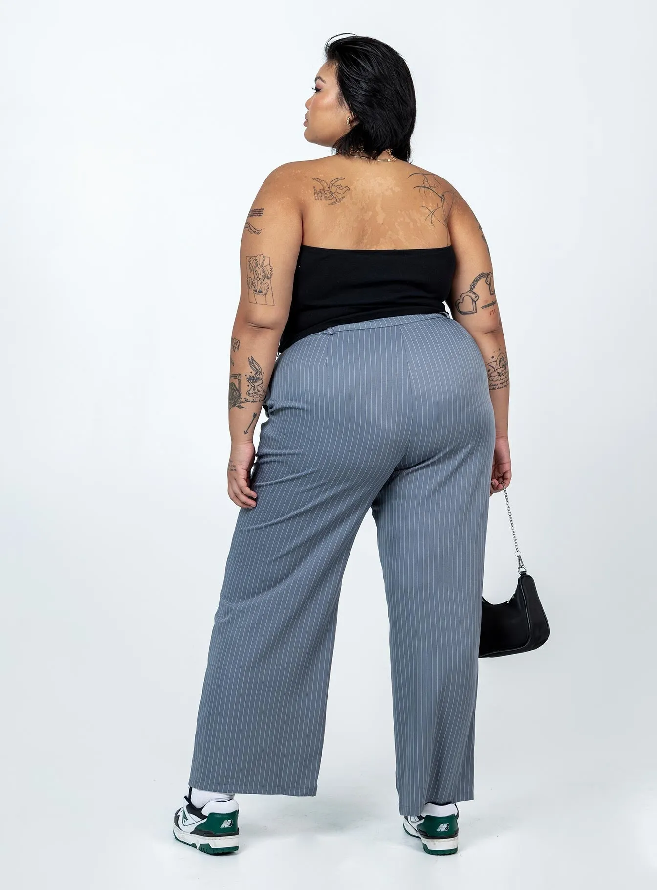 Archer Pants Pinstripe Grey Curve