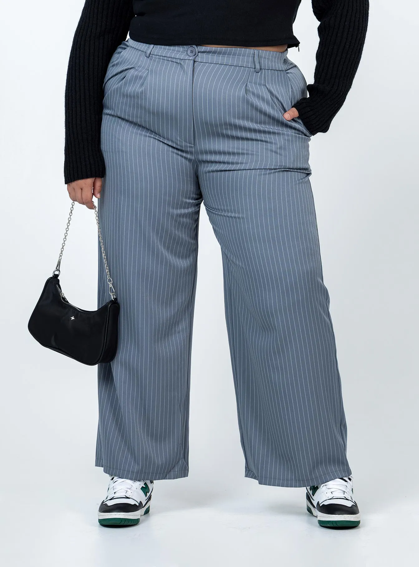 Archer Pants Pinstripe Grey Curve