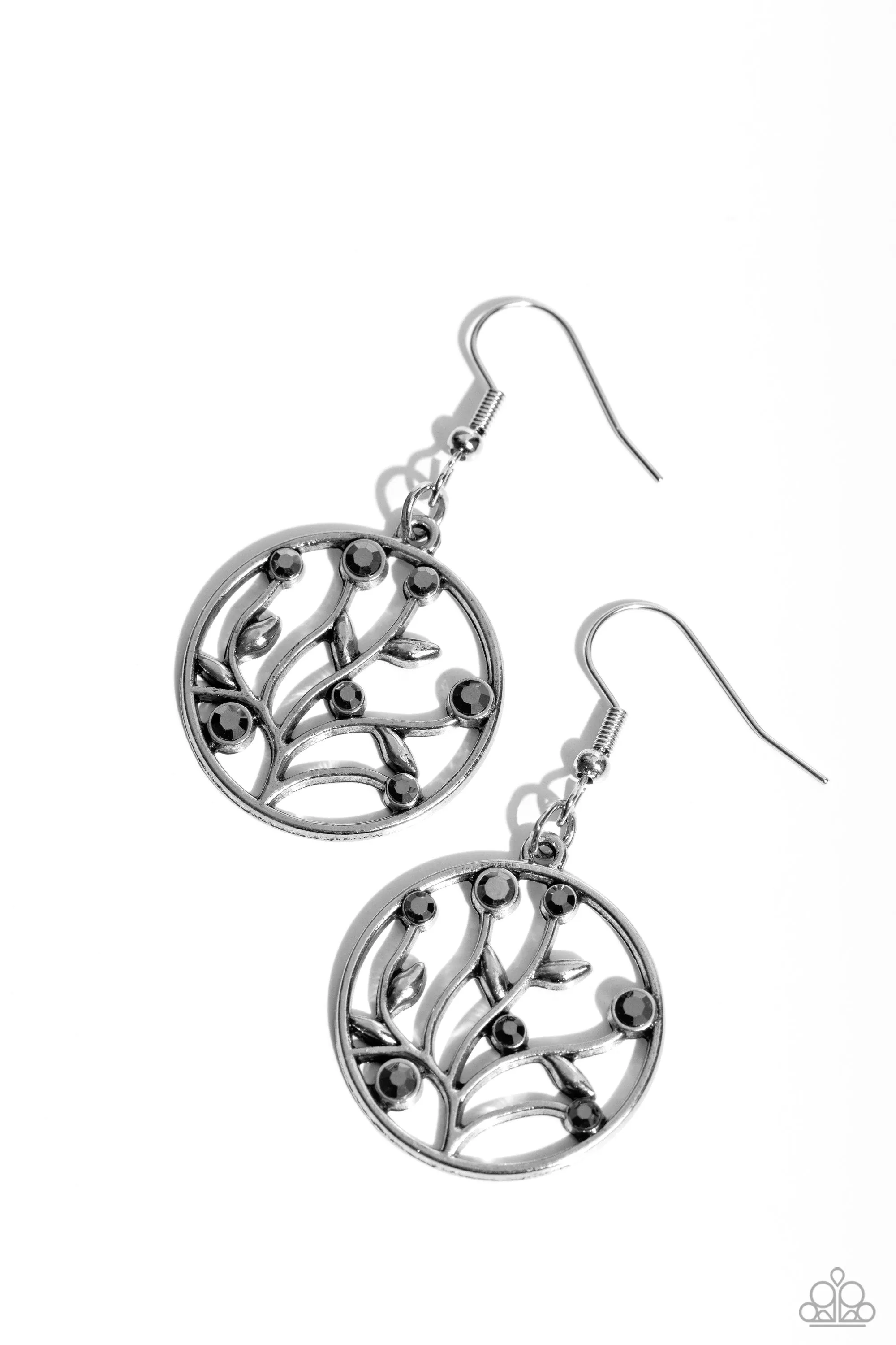 Bedazzlingly Branching Silver Earrings - Paparazzi Accessories