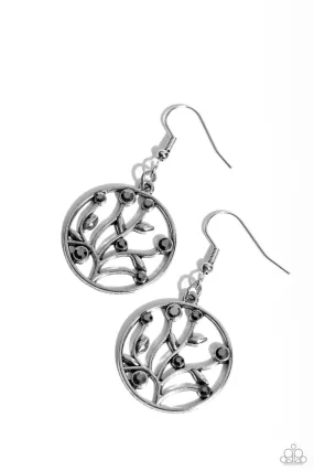 Bedazzlingly Branching Silver Earrings - Paparazzi Accessories