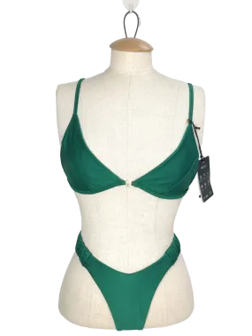 Bikini Bible Green Baia Bikini Top & Nala Scrunch Bikini Bottoms UK XS