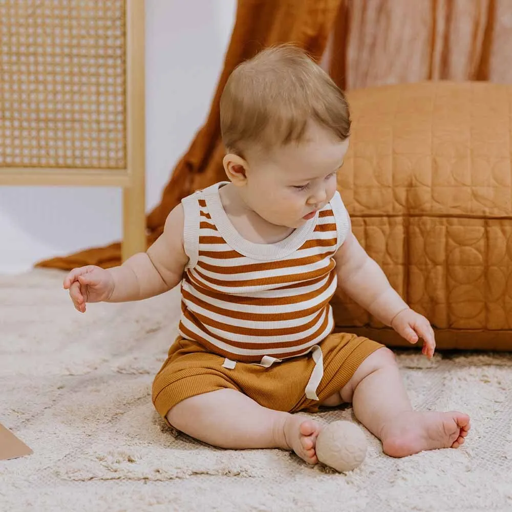 Biscuit Stripe Singlet