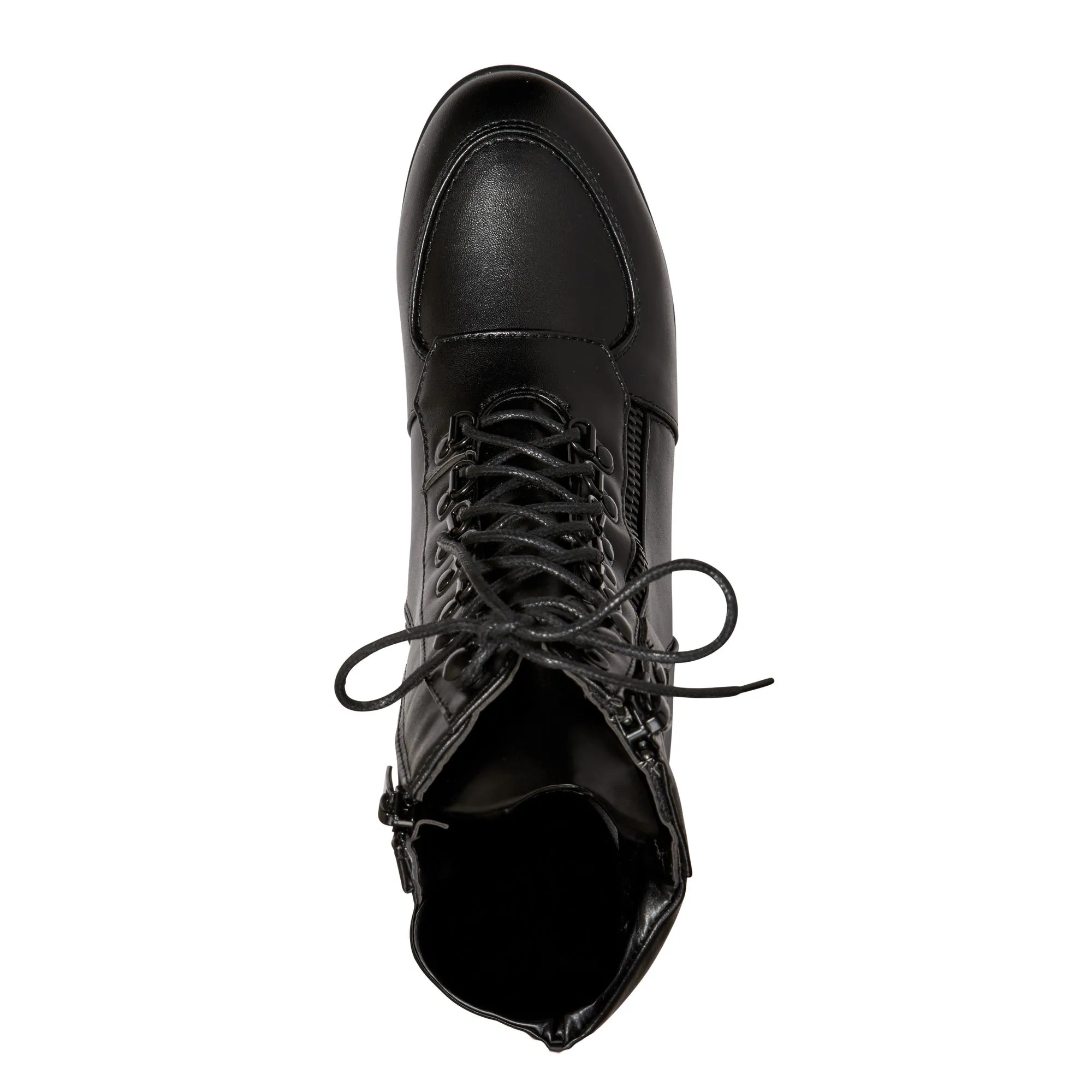 Black Chunky Lace Up Boot