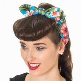 Blue Floral Bandana Headscarf