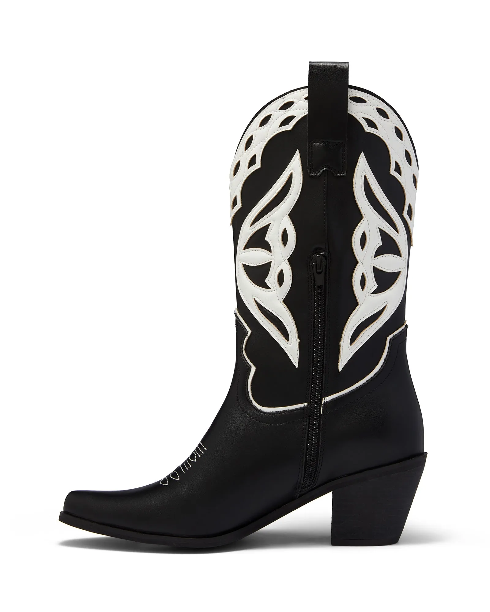 Chicago Cowboy Boot Black/White