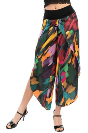 Colorful Satin Tango Wrap Pants