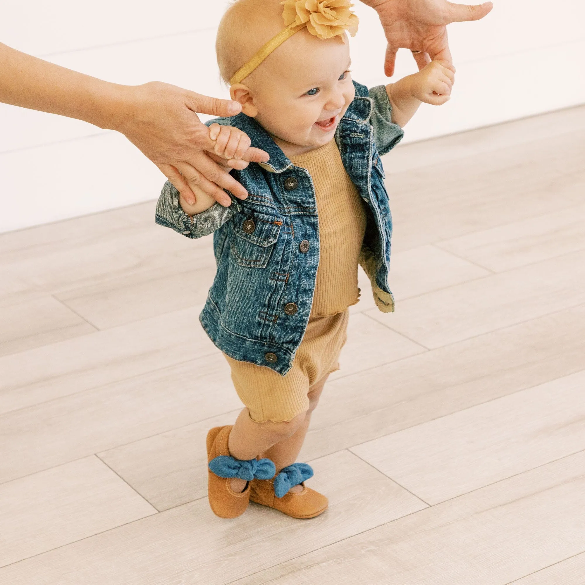 Corduroy Cowgirl Knotted Bow Baby Shoe