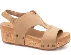 Corkys Refreshing Wedge - Camel Suede