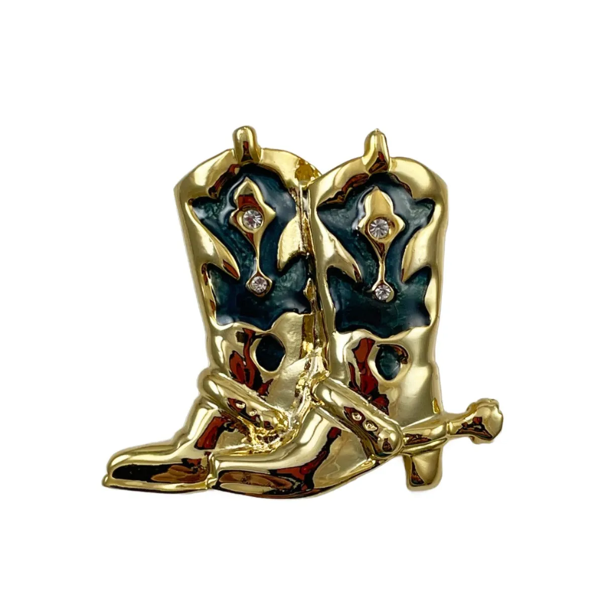 Cowboy Boots Brooch Vintage