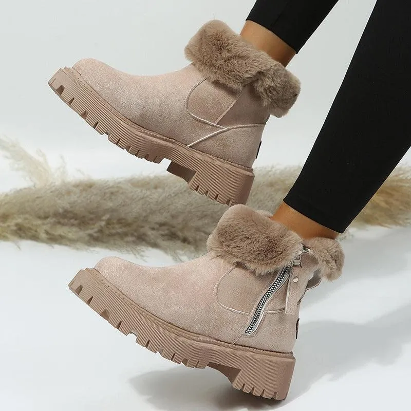 COZY ELEGANCE FAUX SUEDE SNOW BOOTS