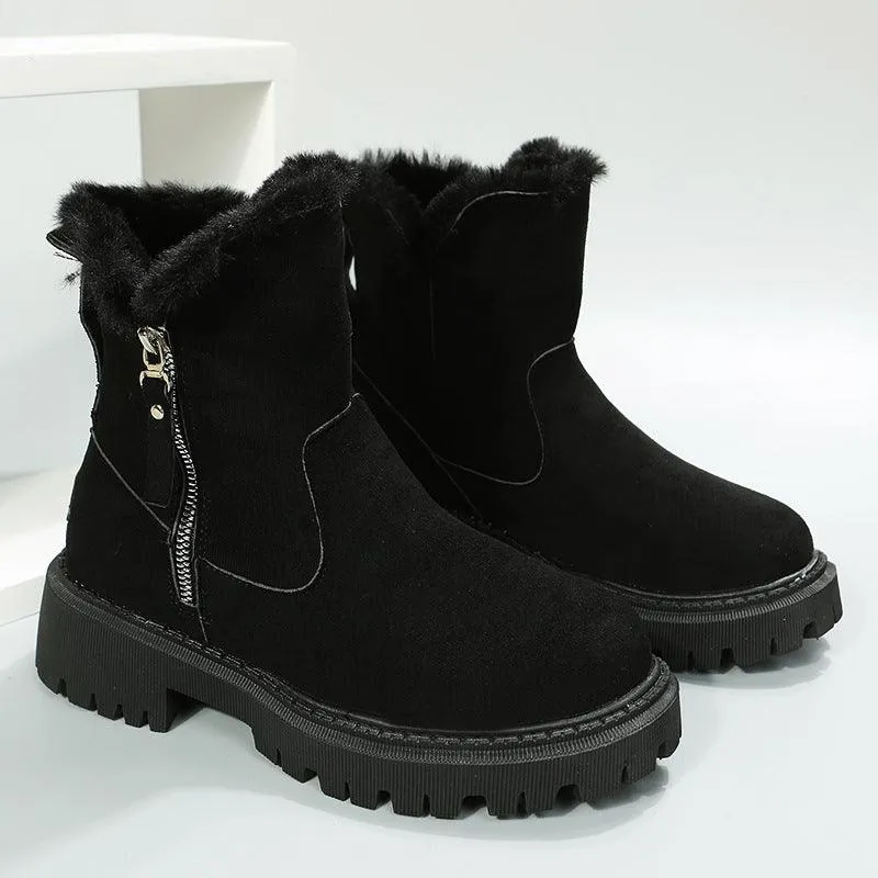 COZY ELEGANCE FAUX SUEDE SNOW BOOTS