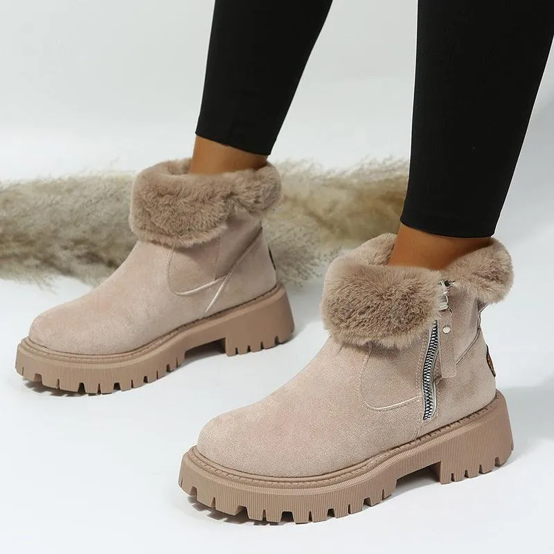 COZY ELEGANCE FAUX SUEDE SNOW BOOTS