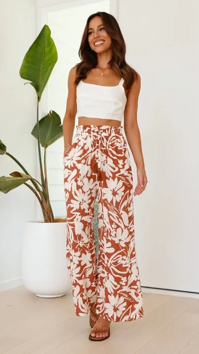 Daiso Pants - Tan/White