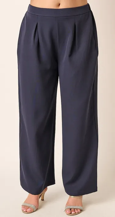 Dorian Wide Leg Pants in Deep Navy