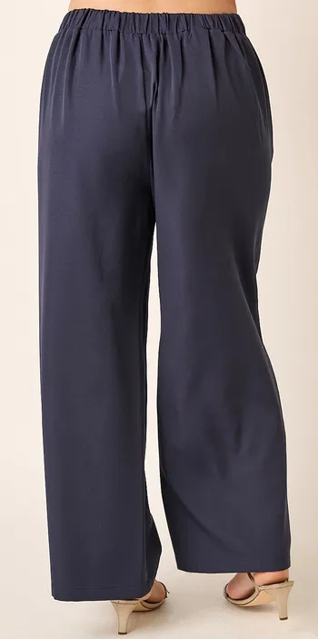 Dorian Wide Leg Pants in Deep Navy