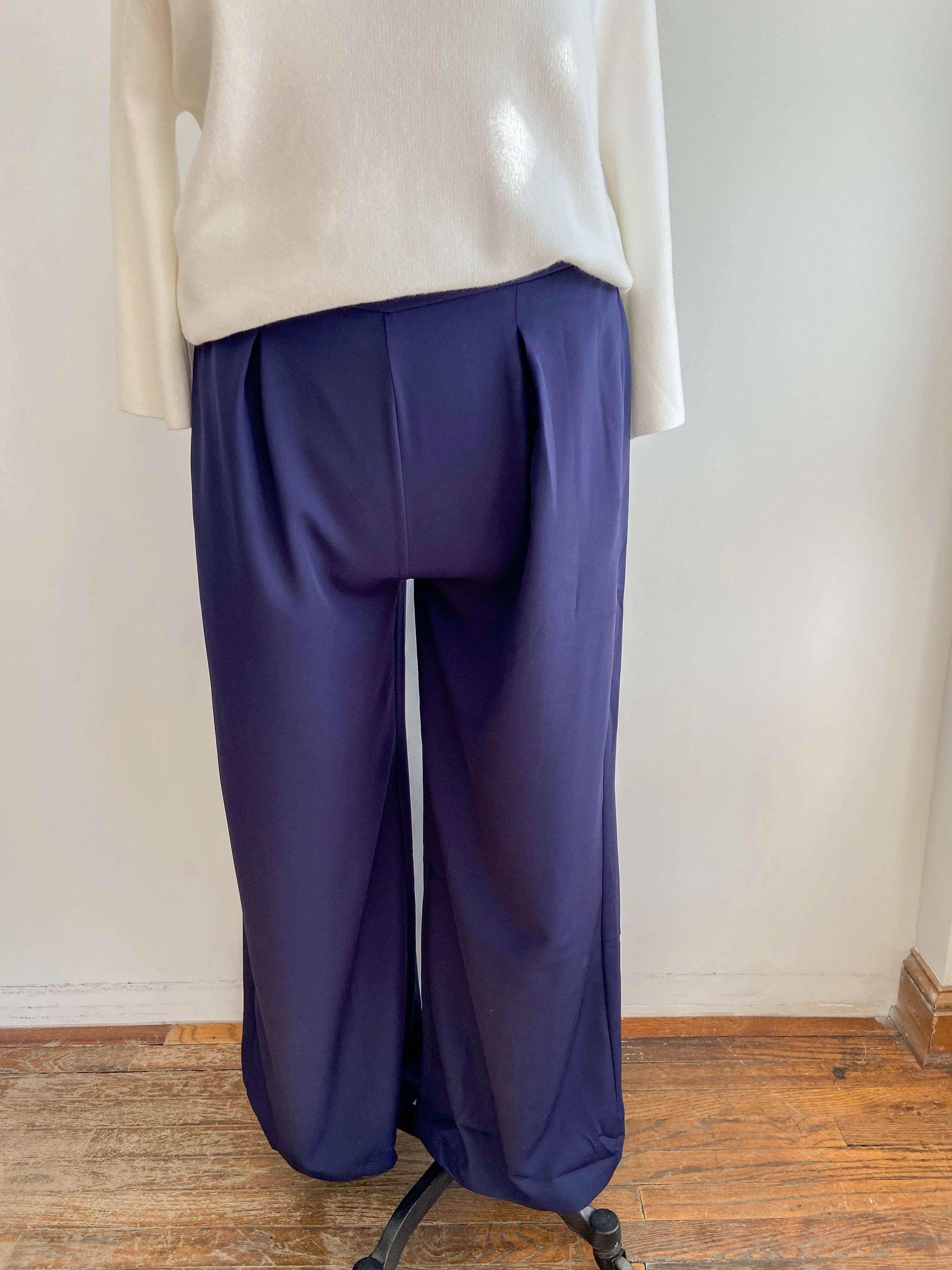 Dorian Wide Leg Pants in Deep Navy