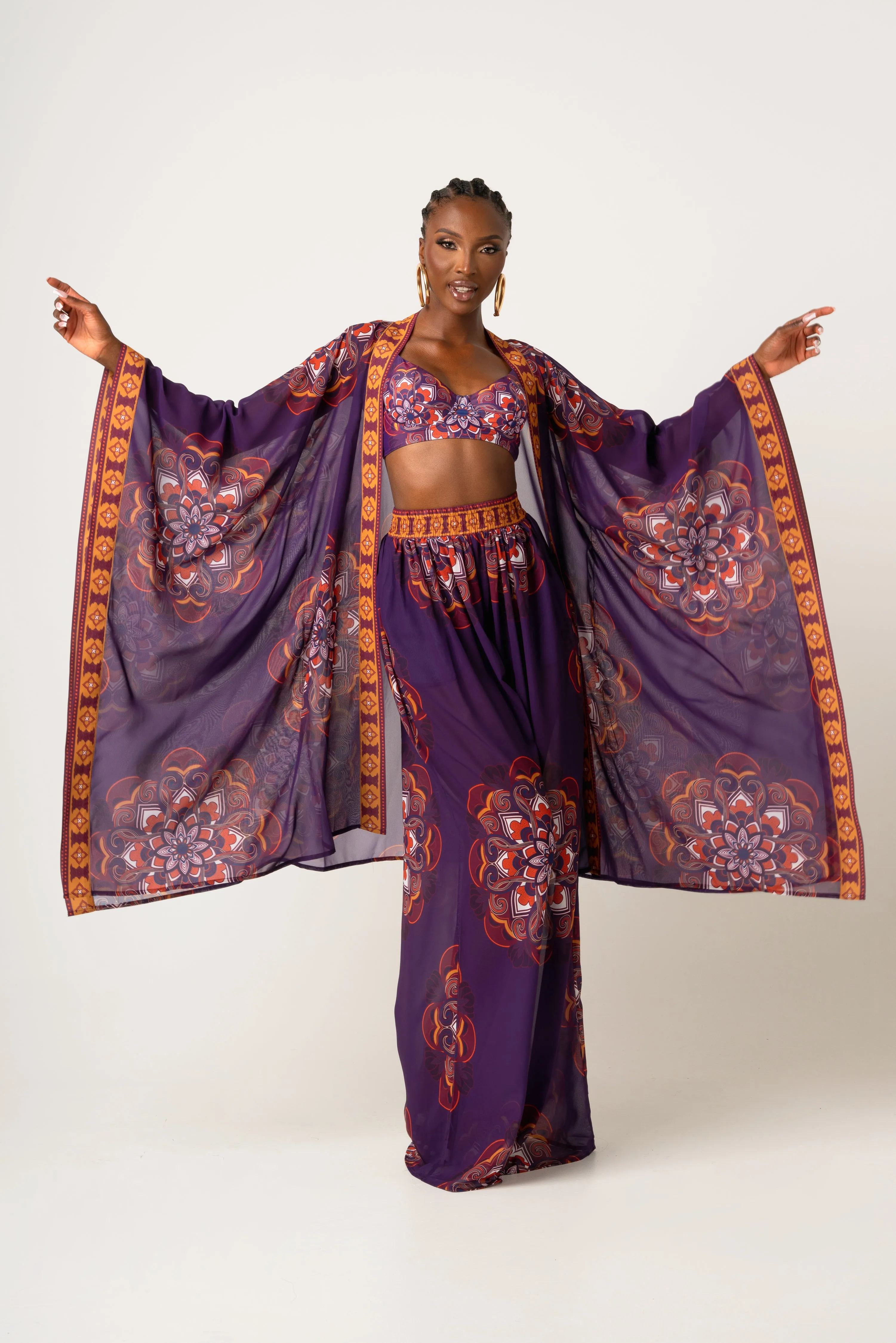 ENANG PURPLE CHIFFON PANTS