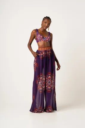 ENANG PURPLE CHIFFON PANTS