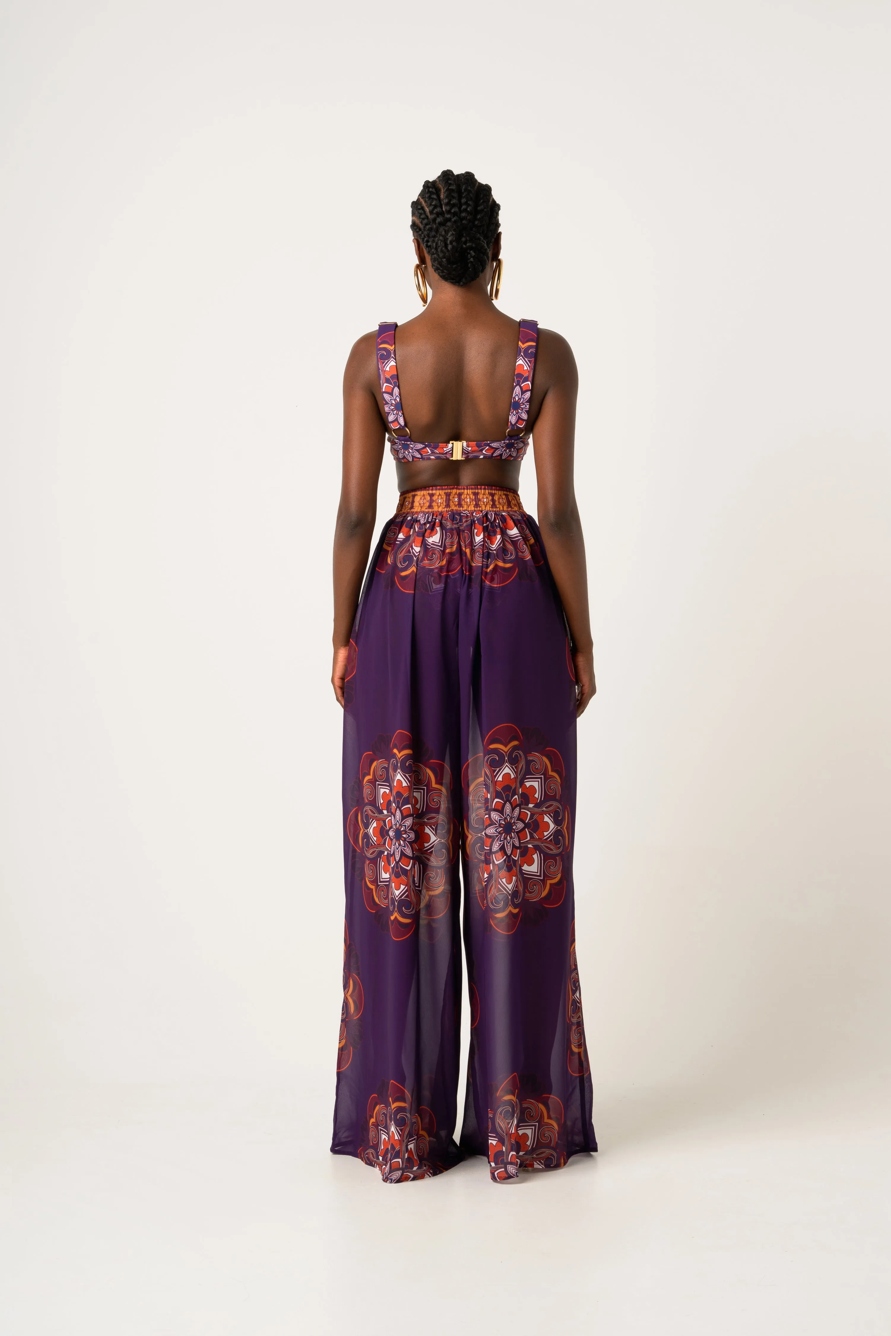 ENANG PURPLE CHIFFON PANTS