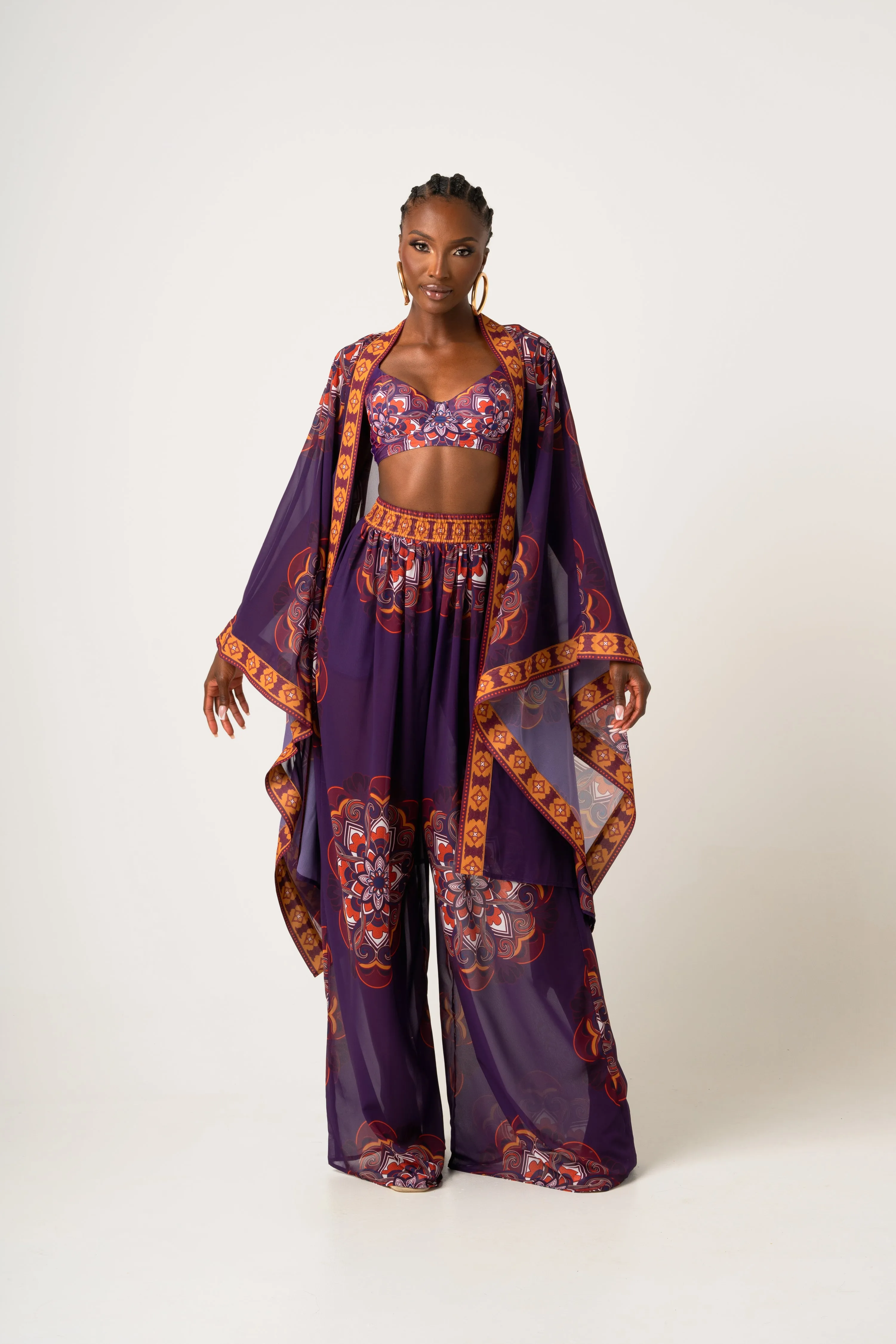 ENANG PURPLE CHIFFON PANTS