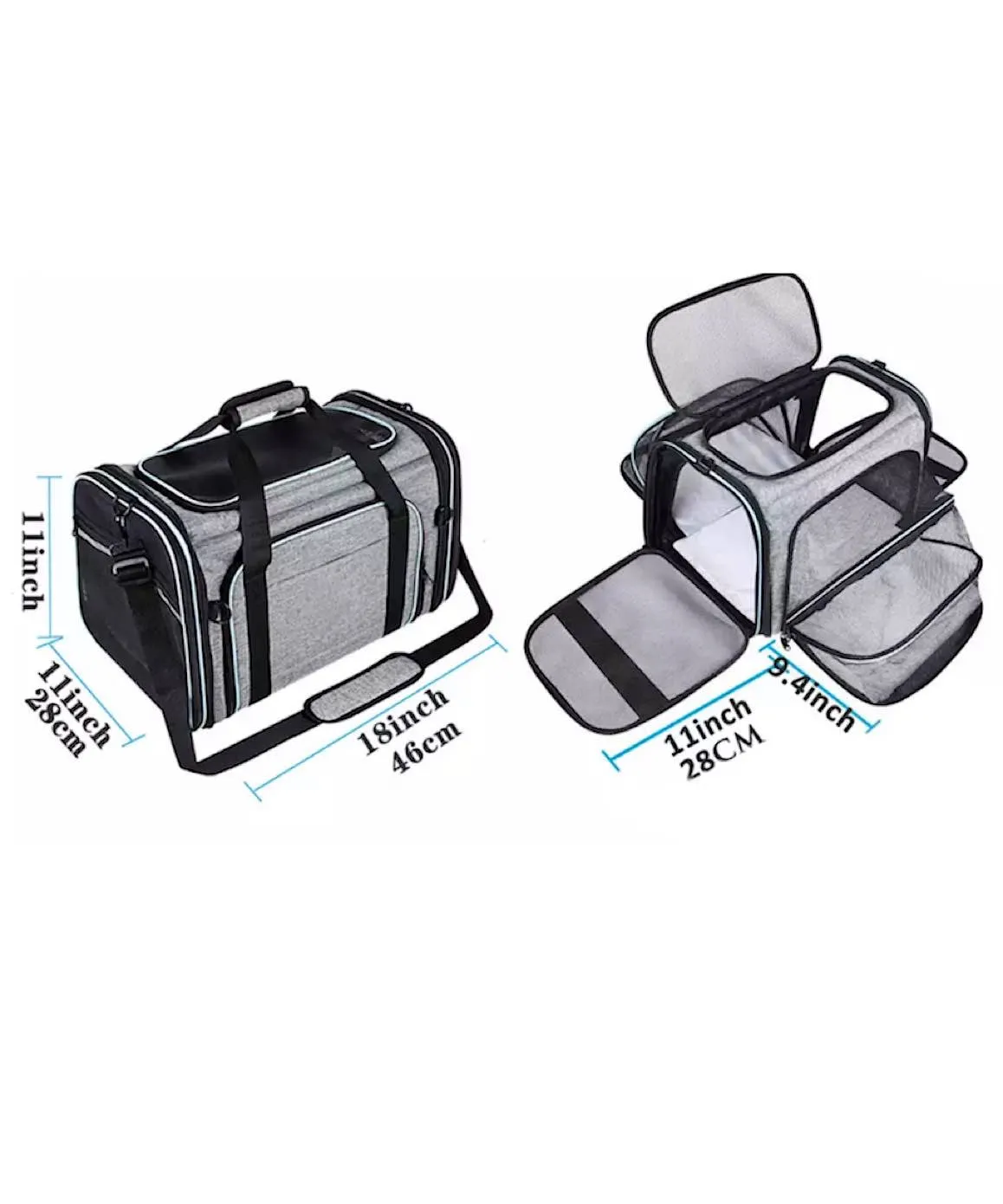 Expandable Foldable Dogs And Cats Carrier Travel Bag