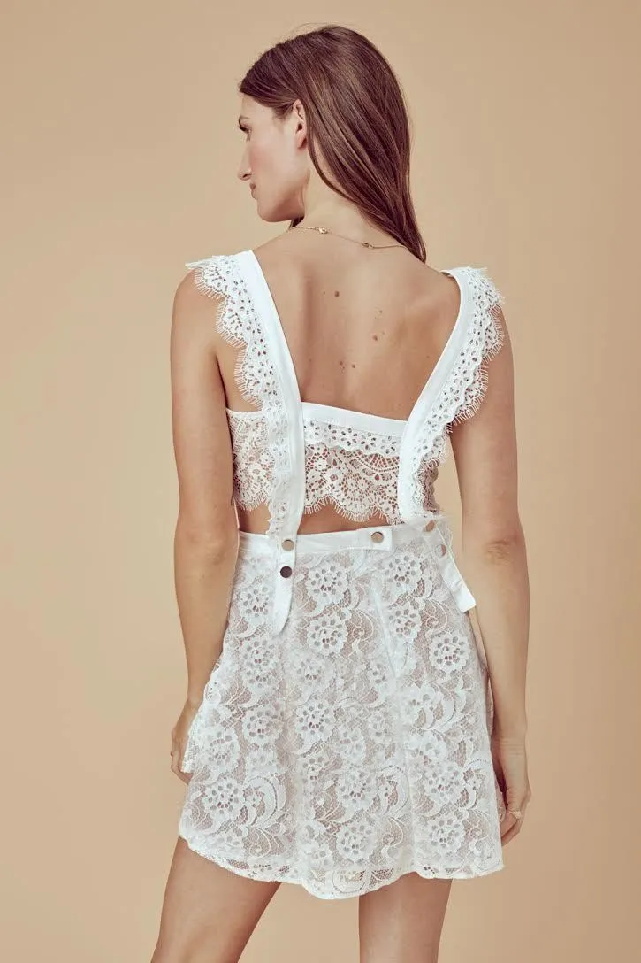 For Love and Lemons Tati Pinafore Lace Dress