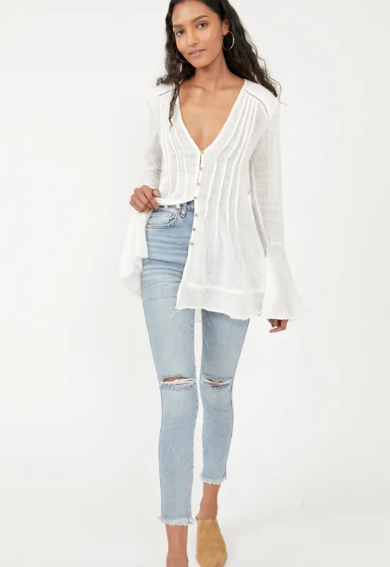 Free People - Greta Gauze Ivory