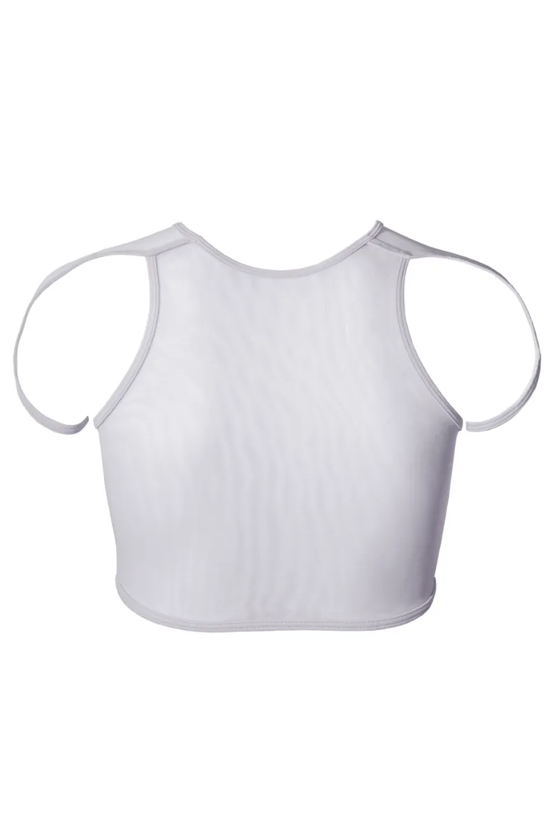 Hamade Activewear High Scoop Neck Crop Top - Light Grey