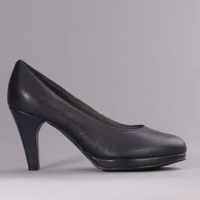 High Heel Court Shoe in Navy - 11790