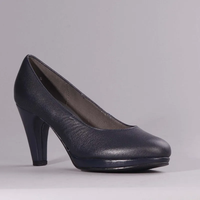 High Heel Court Shoe in Navy - 11790