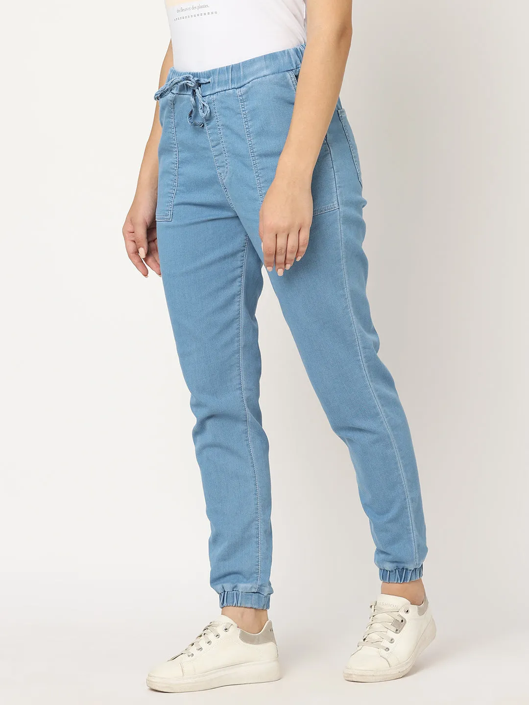 High Rise Denim Jogger