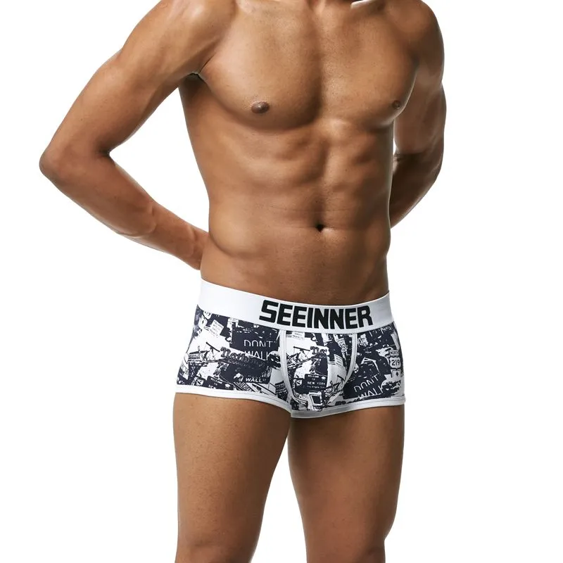 Men Underwear Brand Breathable Boxer shorts Printed Underpants