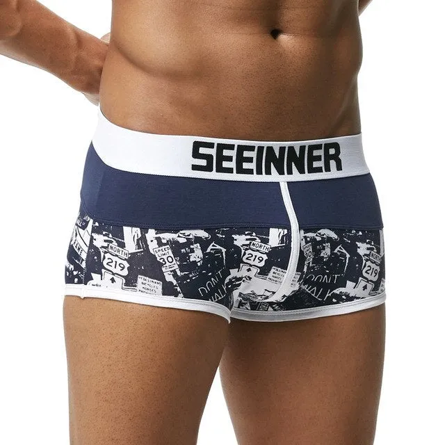 Men Underwear Brand Breathable Boxer shorts Printed Underpants