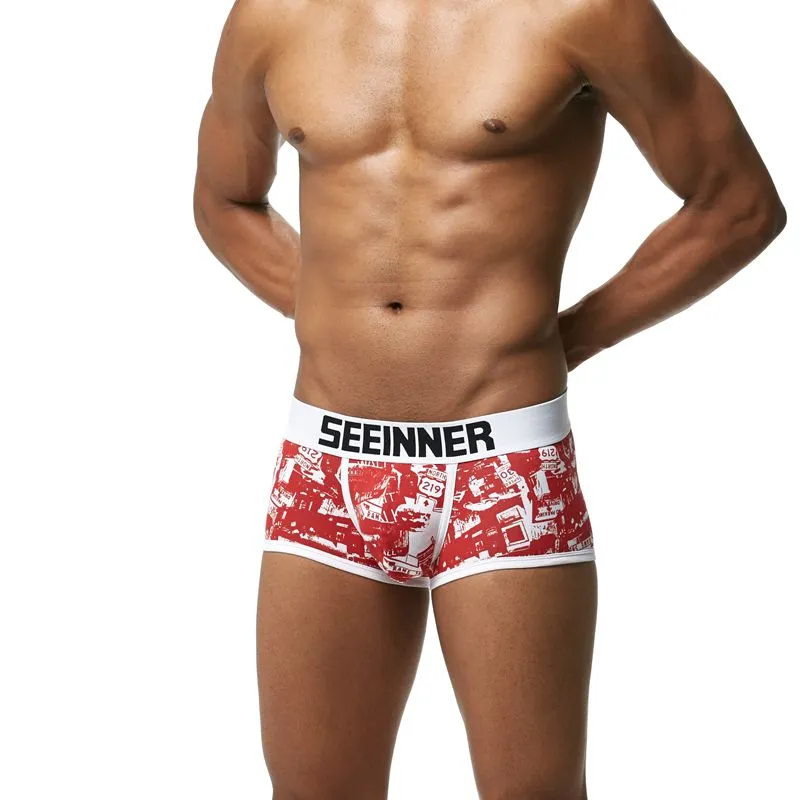 Men Underwear Brand Breathable Boxer shorts Printed Underpants