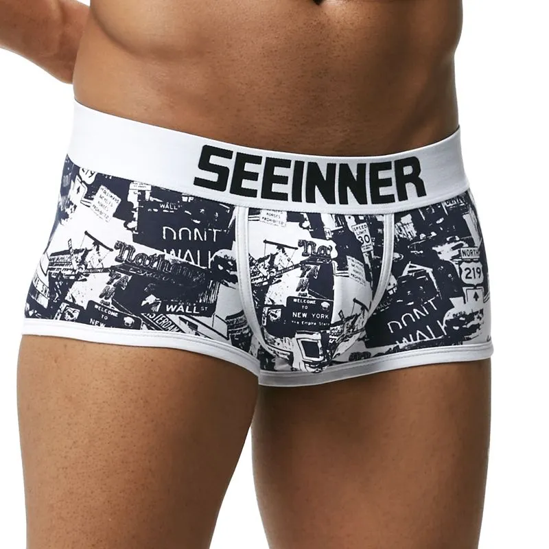 Men Underwear Brand Breathable Boxer shorts Printed Underpants