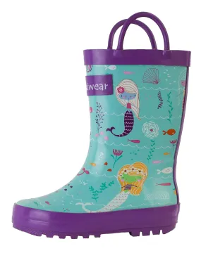 Mermaids Loop Handle Rubber Rain Boots