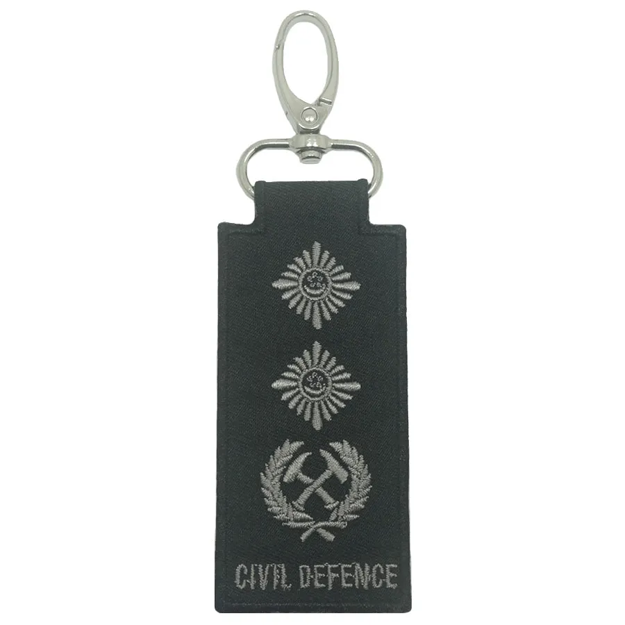 MINI SCDF RANK KEYCHAIN - BLACK FOLIAGE SENIOR ASSISTANT COMMISSIONER (SAC)