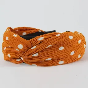 Orange And White Polka Dot Headband