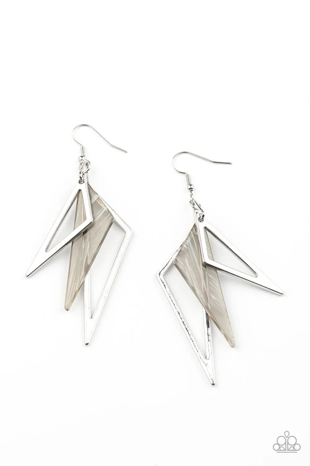 Paparazzi Accessories - Evolutionary Edge - Silver Earrings