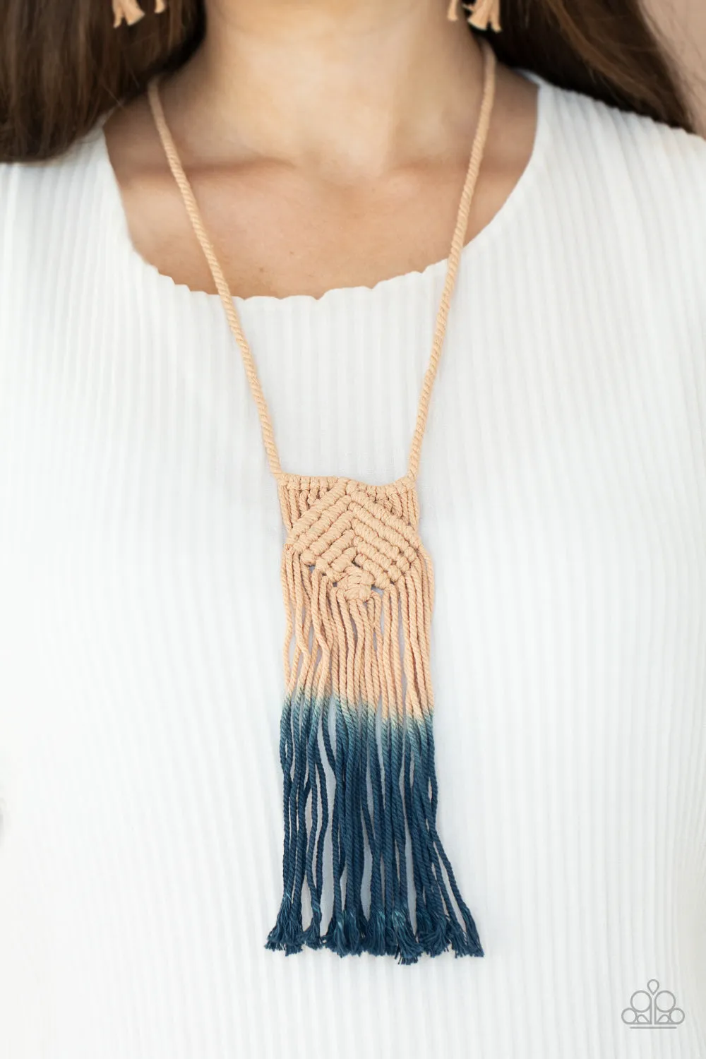 Paparazzi Accessories - Look At Macrame Now - Blue Necklace