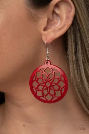 Paparazzi Accessories - Mandala Meadow - Red Earrings