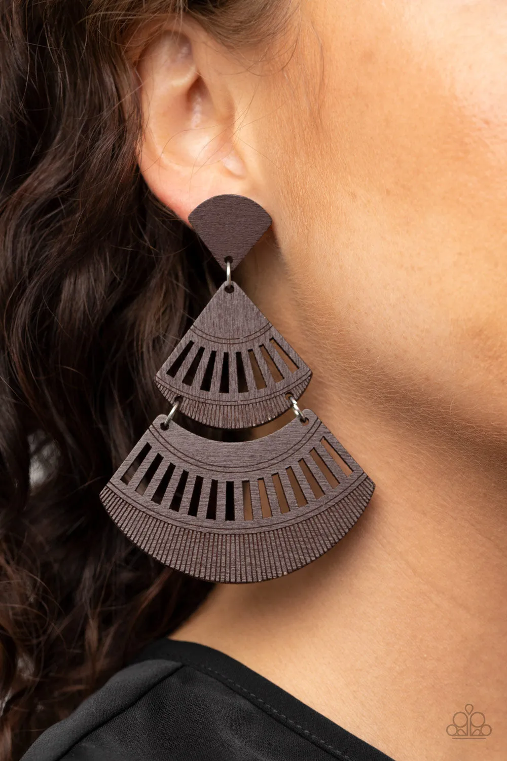 Paparazzi Accessories - Oriental Oasis - Brown Earrings