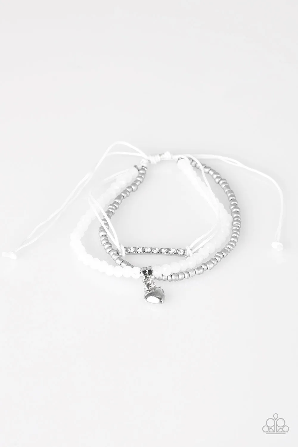 Paparazzi Accessories - Reckless Romance - White Bracelet