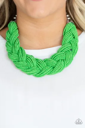 Paparazzi Accessories - The Great Outback - Green Seed Bead Necklace