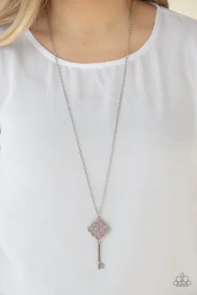 Paparazzi Accessories - Unlocked - Pink Rhinestones Necklace