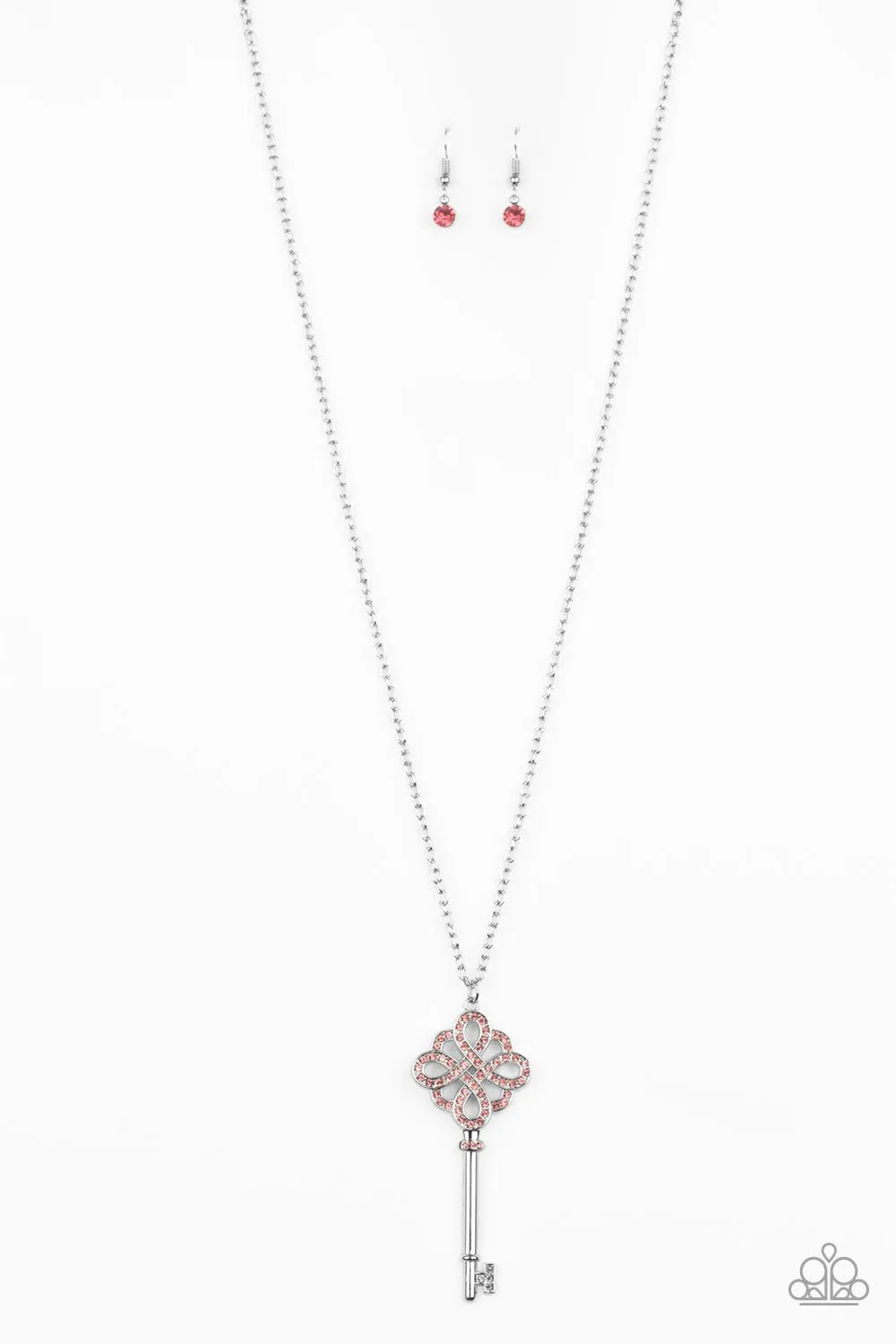 Paparazzi Accessories - Unlocked - Pink Rhinestones Necklace