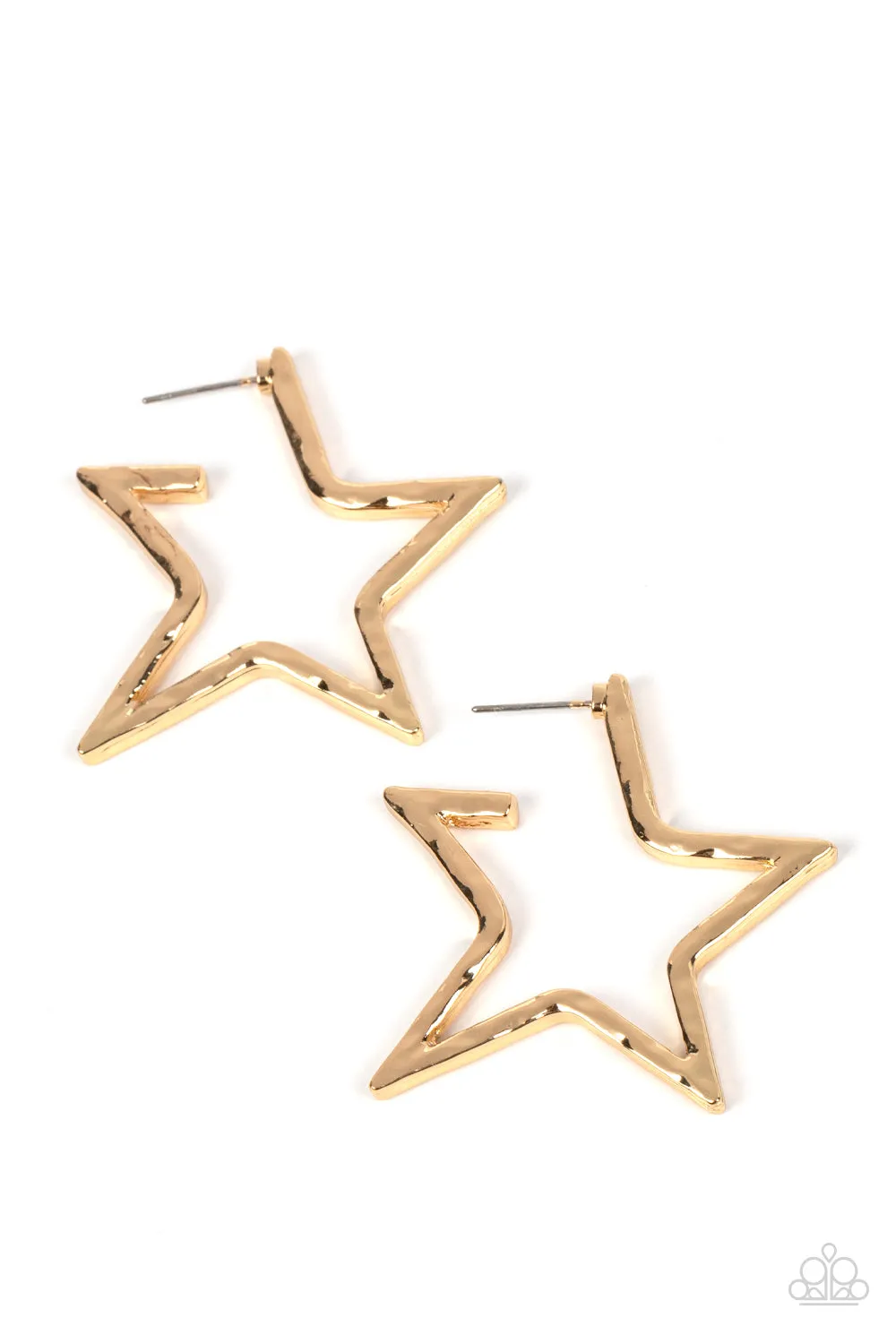 Paparazzi All-Star Attitude - Gold Hoop Earrings