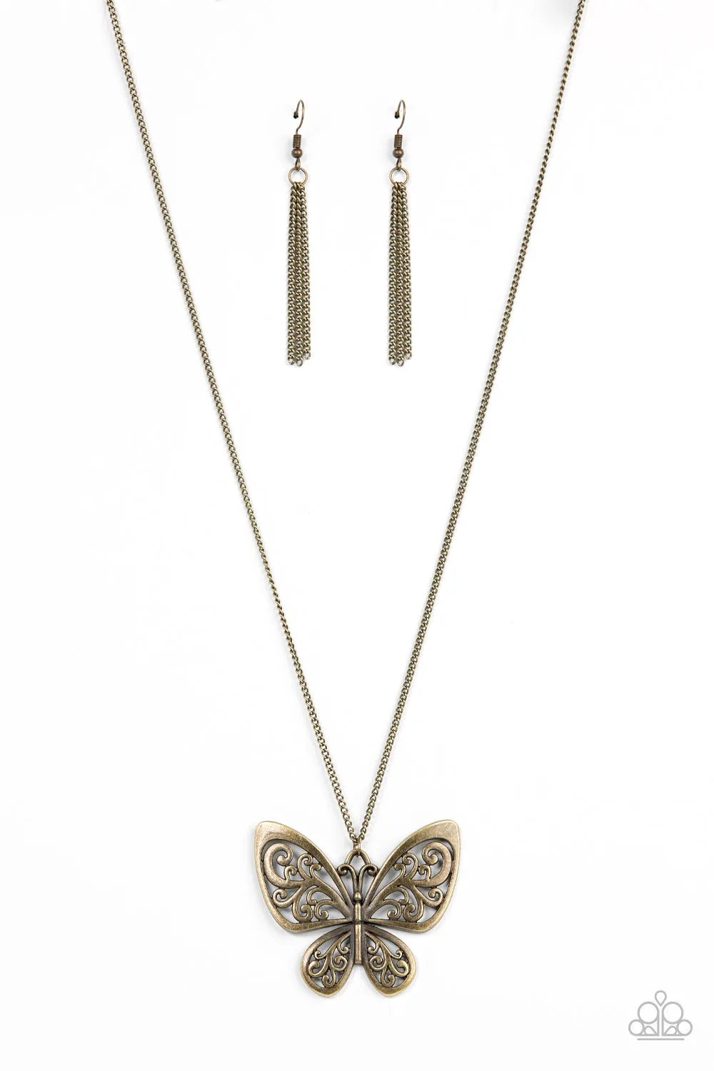 Paparazzi Butterfly Boutique - Brass Butterfly Necklace